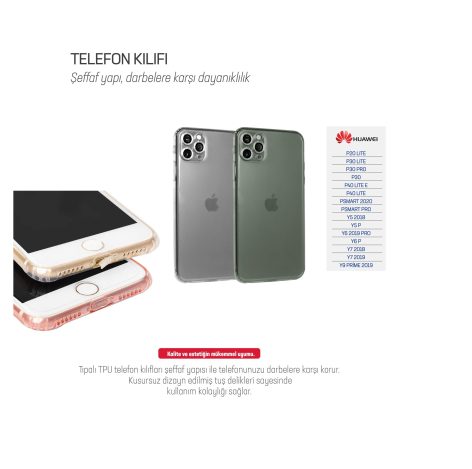 Huawei Tıpalı TPU Telefon Kılıfı