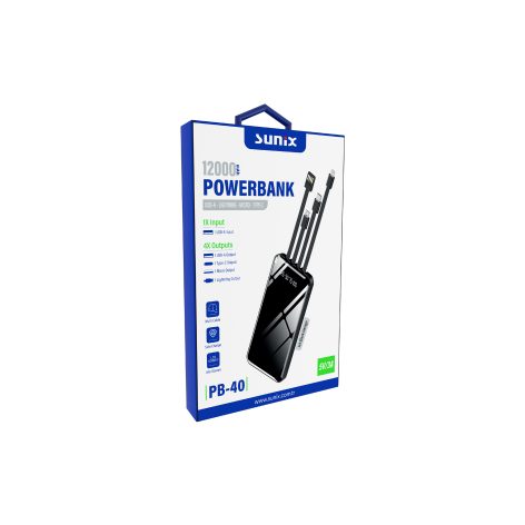 PB-40 / 12.000 mAh Powerbank - Mavi - Görsel 3